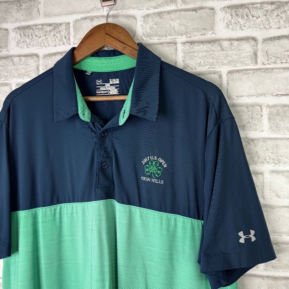 Under Armour x Erin Hills 2017 US Open Performance Golf Polo Mens XL Stretch - Picture 1 of 7